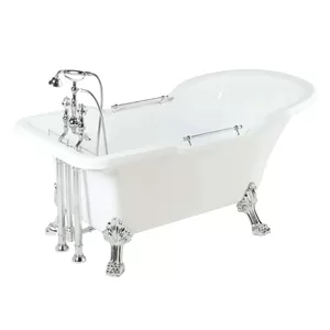 Ванна MIGLIORE 180x87 на лапах "LEONE" STANDART, слив-перелив/ручки хром 26927