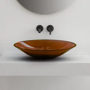 Раковина накладная ABBER 535x425x150 овальная, коричневая AT2812Opal