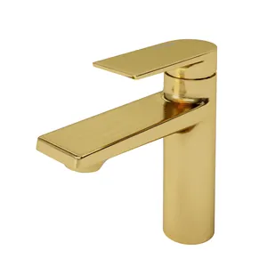 Смеситель для умывальника WasserKRAFT 5503 однозахватный, высота излива 93мм, золото матовое