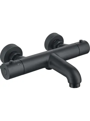 Смеситель для ванны/душа Aquatek AQ1043MB настенный, термостат, корот. излив 159мм, черный мат