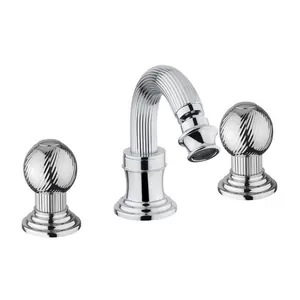 Смеситель CEZARES -BBS2-01-M для биде, 3 отверстия, донный клапан, хром/ручки металл