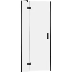 Душевая дверь Kermi 1000х2000 левая распашная, профиль черный+стекло KermiClean LISFL100203PK