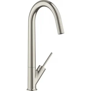 Смеситель Axor 12801800 для кухни, поворотный излив 300, Eco, цвет под сталь