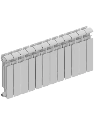 Радиатор алюминиевый RIFAR 350 (415х972х90) 12 секций, 1560 Вт, бок.подкл. белый