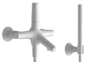 Смеситель для ванны/душа CISAL VI0001044Q настенный, однозахв., с душ. гарнитуром, белый мат