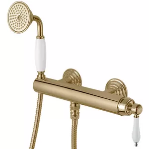 Смеситель CEZARES -DDM-02-Bi для душа, однозахватный, ручной душ, бронза/ручка белая