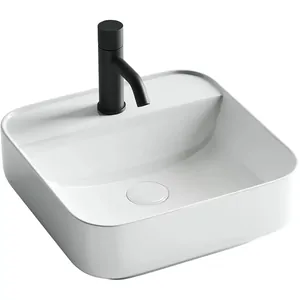 Раковина накладная Ceramicanova 390х390х140 прямоугольная, отв. под смеситель, белый CN5014