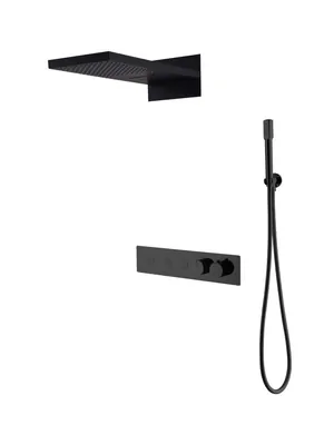 Душевая система Boheme 131-B встраиваемая, термостат, верхний/ручной душ, черный