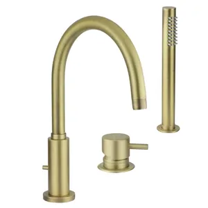 Смеситель на борт ванны Giulini F6565BDBROP на 3 отверстия, однозахватный, цвет: бронза мат