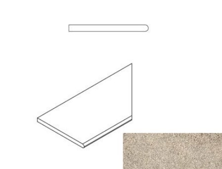 Everstone X2 Border Desert Round Right 60X30 антислип фактурная структурированная