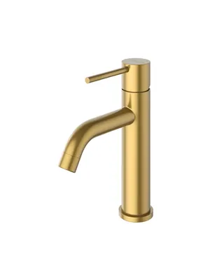 Смеситель CEZARES -LS1-BORO 139 мм,для раковины,однозахватный,фиксир.излив,брашир. золото