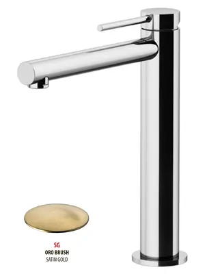 Смеситель GATTONI 9048/90SG для раковины, с донным клапаном, золото браш