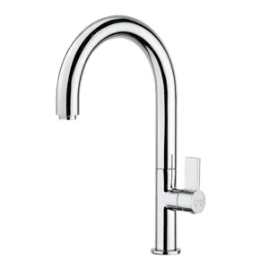 Смеситель для кухни Paini однозахватный, высокий,поворотный излив, цвет: хром 78CR572PSALMKM