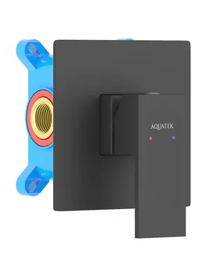 Смеситель для душа Aquatek AQ1666MB встраиваемый, однозахватный, цвет: черный матовый