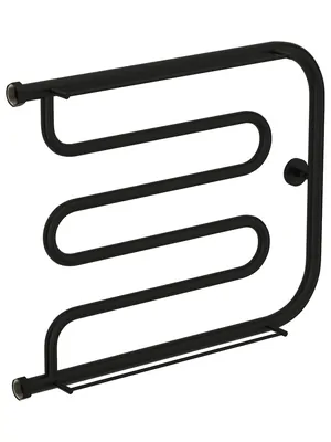 СУНЕРЖА Лира + 2 полки Полотенцесушитель 500х650 черный матовый, нак. гайка 1"