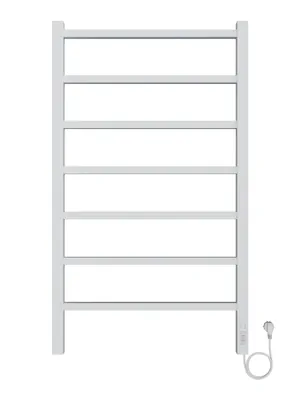 Полотенцесушитель электрический toHit 7 (500х900мм) 115Вт, нерж.сталь, кноп. панель, белый мат