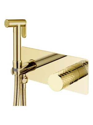 Смеситель Boheme 127-GG встраиваемый, с гиг душем, однозахв, ручка:diamond, золото