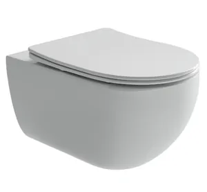 Унитаз подвесной Ceramicanova 555х365х355 открытая безободковая чаша, белый CN3015