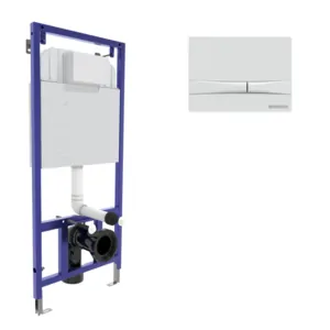 Комплект BERGES инсталляция для скрытого монтажа унитаза, клавиша смыва F1 арт. 040250