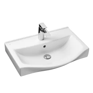 Раковина Aquaton 65 1WH302501 650x480x170, перелив, отверстие под смеситель, белый фарфор