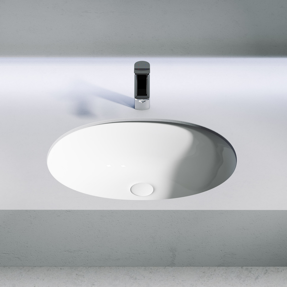 Раковина встраиваемая под столешницу CERAMICANOVA Element 520x380x150 мм, с отверстием перелива, с крепежом и шаблоном для установки, арт. CN6076