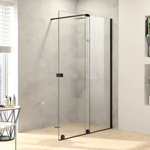 Душевая дверь HUPPE Walk-In 1200х2000 правая, черный/стек.прозрачное AP XT0203.123.321