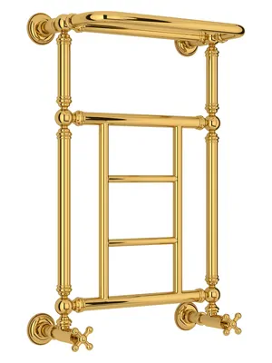 СУНЕРЖА 1452 Полотенцесушитель 660х400 золото, с полкой, нижнее подкл. 03-0282-6640