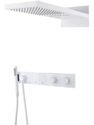 Душевая система Boheme 133-MW встраиваемая, термостат, верх./ручной душ, белый матовый