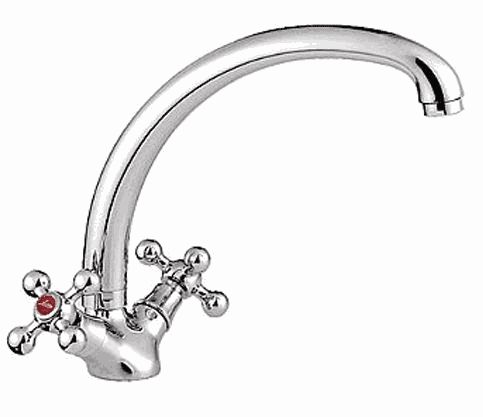 Смеситель Ledeme Н19 для кухни, двухзахватный, поворотный излив, хром L4219