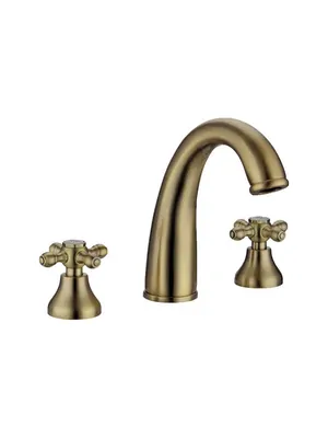 Смеситель Boheme Presente 317 для раковины, на 3 отверстия, двухзахватный, бронза