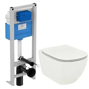 Инсталляция Ideal Standard ProSys + Унитаз AquaBlade мат белый+тонкое сиденье микролифт T3868V1