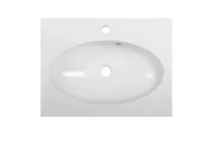 Раковина встраиваемая Estet 60 600х450х141 литьевой мрамор, слив-перелив, белая ФР-00000777