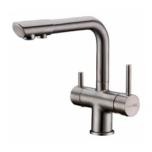 Смеситель для кухни WasserKRAFT A8027 однозахватный, с каналом для питьевой воды, цвет: никель