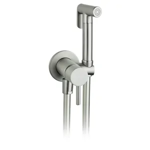 Гигиенический душ Giulini FSH25NKO однорычажный смеситель, лейка, шланг, цвет: никель матовый