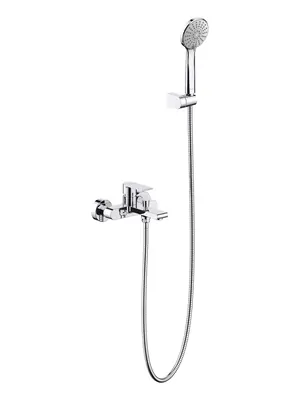 Смеситель для ванны/душа Aquatek AQ1449CR настенный, с душевым гарнитуром, цвет: хром