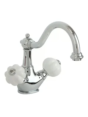 Смеситель для раковины Migliore с д/клапаном, белый/хром ML.OLV-5834.BI.CR