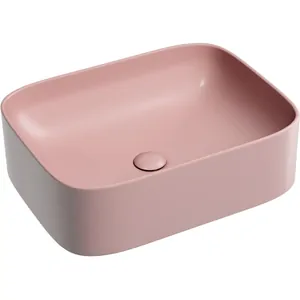 Раковина накладная Ceramicanova 505х380х150 без отв. под смеситель, розовый мат. CN6052MP