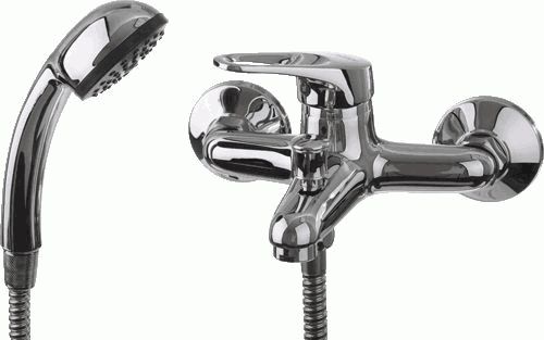 Смеситель Ledeme Н13 настенный, для ванны и душа, однозахватный, с душевой лейкой, хром L3013
