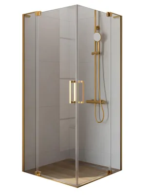 Душевой уголок CEZARES -А-2 (1000-1100х1000-1100х1950) стекло прозрачное/профиль золото браш