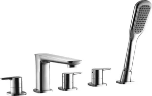 Смеситель CEZARES -F-BVD5-01 на борт ванны, 5 отверстий, ручной душ, хром