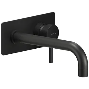 Смеситель NOBILI для раковины, встраиваемый, внешняя часть, излив 200мм, черный мат LV00198/1BM