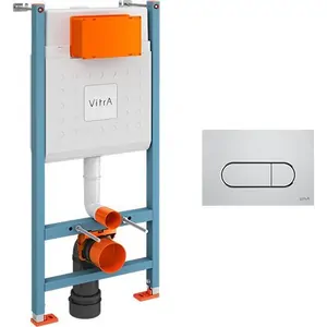 Инсталляция Vitra Core для подвесного унитаза, с клавишей смыва Root R, хром, крепеж 800-1873