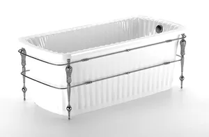 Ванна MIGLIORE 174x83 console белая панель, фурнитура хром 24327