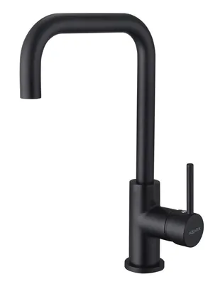 Смеситель для кухни Aquatek AQ1080MB однозахватный, поворотный излив 271мм, черный матовый