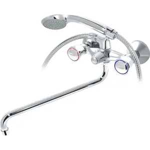 Смеситель для ванны VARION Armaturen 1012171 резиновые кран-буксы, керамический переключатель, круглый излив 330мм