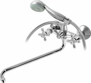 Смеситель для ванны VARION Armaturen 1012 22 1 керам. перекл., резин. кр., кругл. излив 330мм