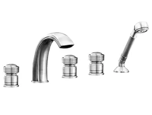 Смеситель на борт ванны Devon&Devon EXC-RY150CR 5 отверстий, переключатель, душ