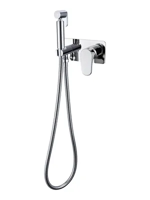 Смеситель Boheme 457-CR с гигиеническим душем, встраиваемый, однозахв, с держателем,хром