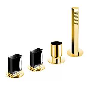 Смеситель Fantini на борт ванны четырехсекционный, без излива, золото 2901N467S