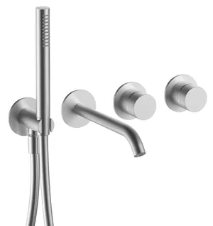 Смеситель для ванны Fantini AA/27 встраиваемый, матовая натуральная сталь 3393Y121B